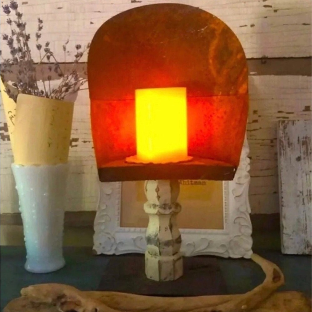NEW FARMHOUSE VINTAGE LOOK CHX FEEDER CANDLE HOLDER